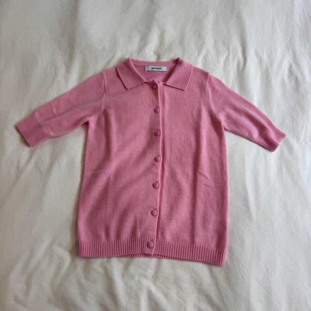 Gimaguas pink knit polo shirt